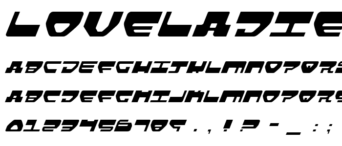 Loveladies Light Italic font